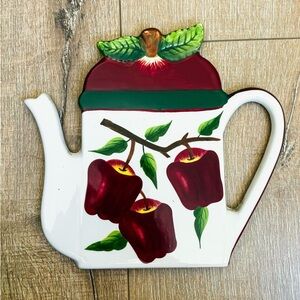 Vintage Apple Teapot Hanging Decor